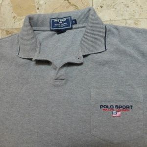 RALPH LAUREN MENS POLO GRAY FLAG EMBLEM XL